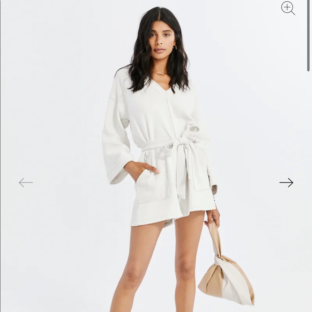 Something Navy V-Neck Belted Romper